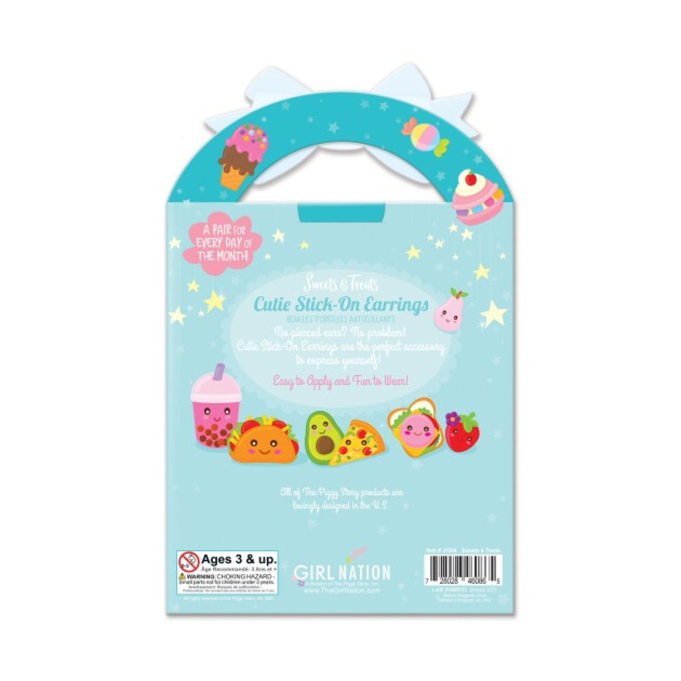 Cutie Stick-On Earrings- Sweets & Treats - 728028460865 - 728028460865