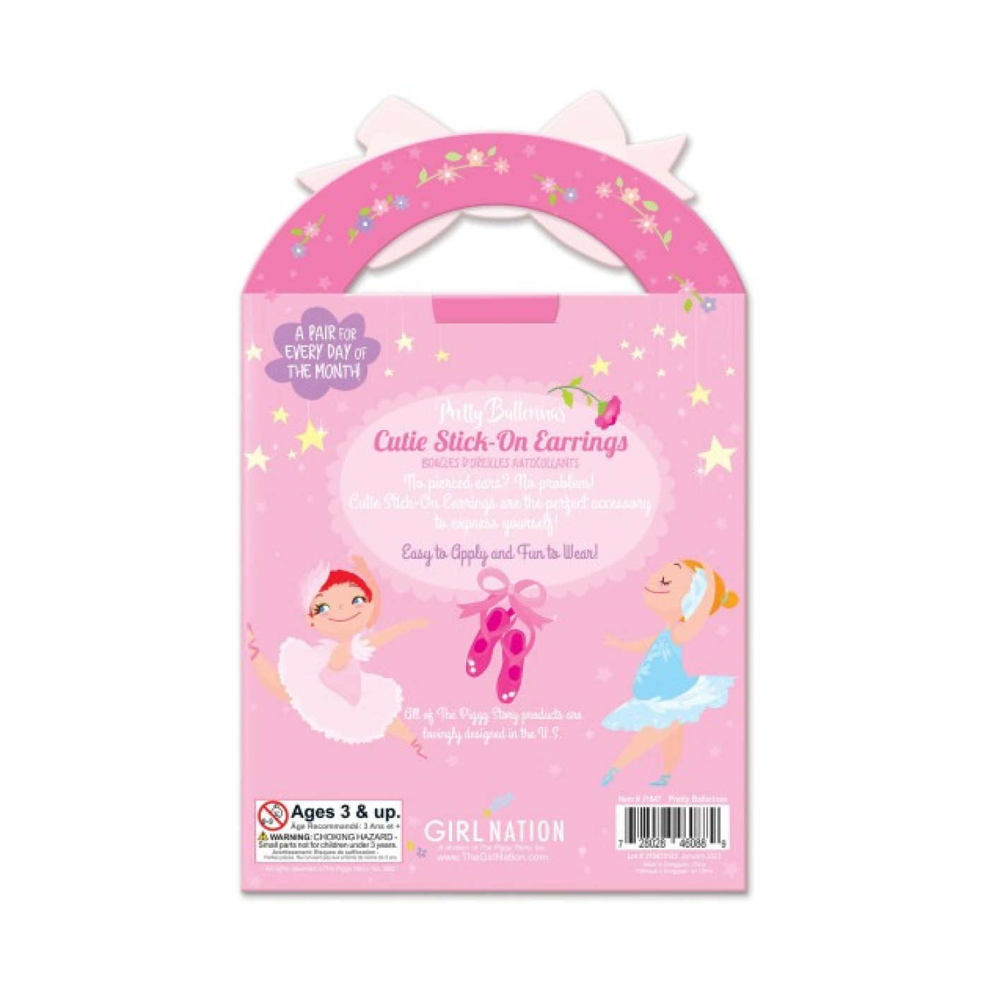 Cutie Stick-On Earrings- Pretty Ballerinas - 728028460889 - 728028460889