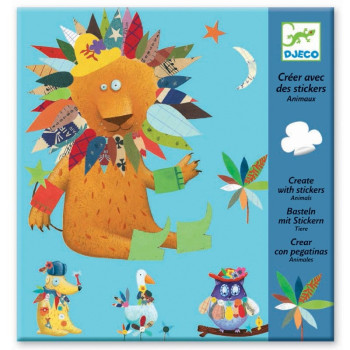 Djeco Yapıştırma Kartları - Create Animals Djeco Yapıştırma Kartları - Create Animals