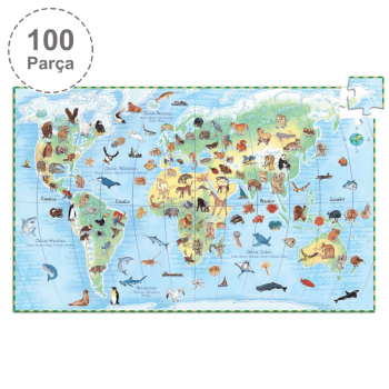 Djeco Klasik Puzzle 100 Parça - World'S Animals Djeco Klasik Puzzle 100 Parça - World'S Animals