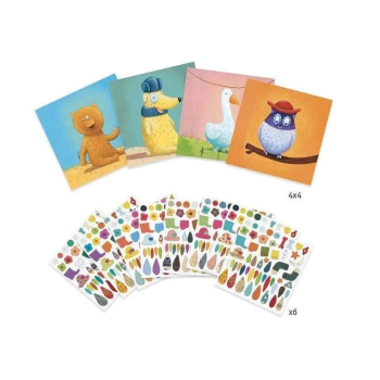Djeco Yapıştırma Kartları - Create Animals Djeco Yapıştırma Kartları - Create Animals