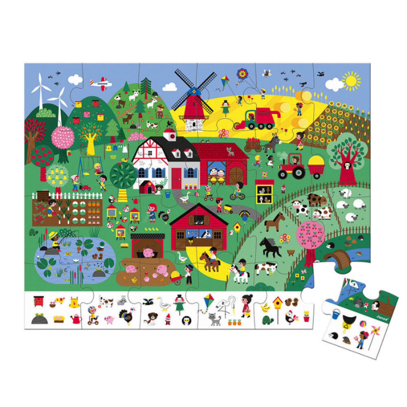 Janod 24 Parça Çantalı Puzzle ve Bulmaca - Çiftlik Janod 24 Parça Çantalı Puzzle ve Bulmaca - Çiftlik
