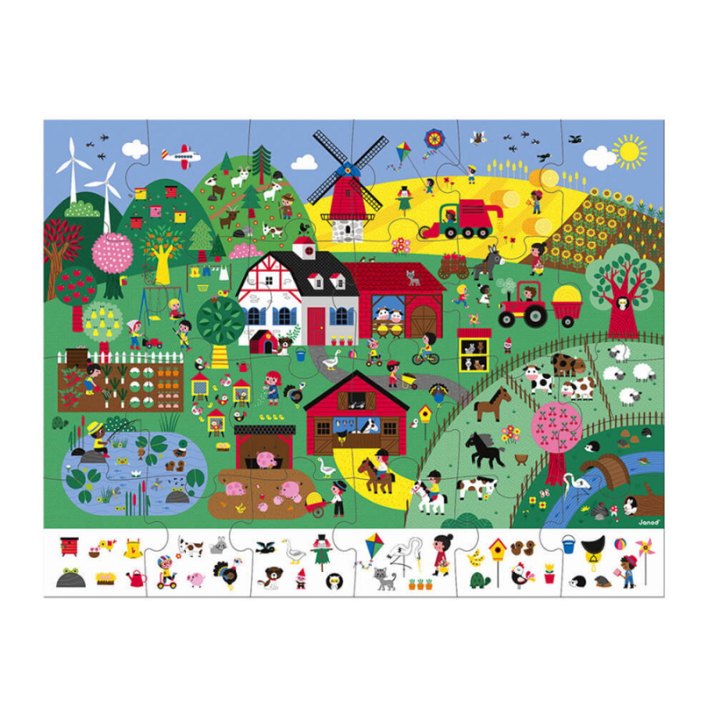 Janod 24 Parça Çantalı Puzzle ve Bulmaca - Çiftlik Janod 24 Parça Çantalı Puzzle ve Bulmaca - Çiftlik