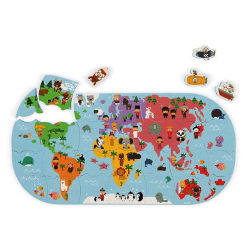 Janod Suya Dayanıklı 28 Parça Puzzle - Dünya Haritası Janod Suya Dayanıklı 28 Parça Puzzle - Dünya Haritası