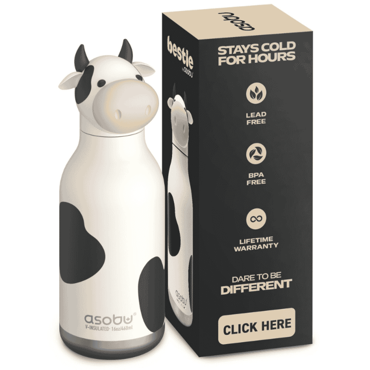 Asobu Bestie Bottle - Cow Asobu Bestie Bottle - Cow