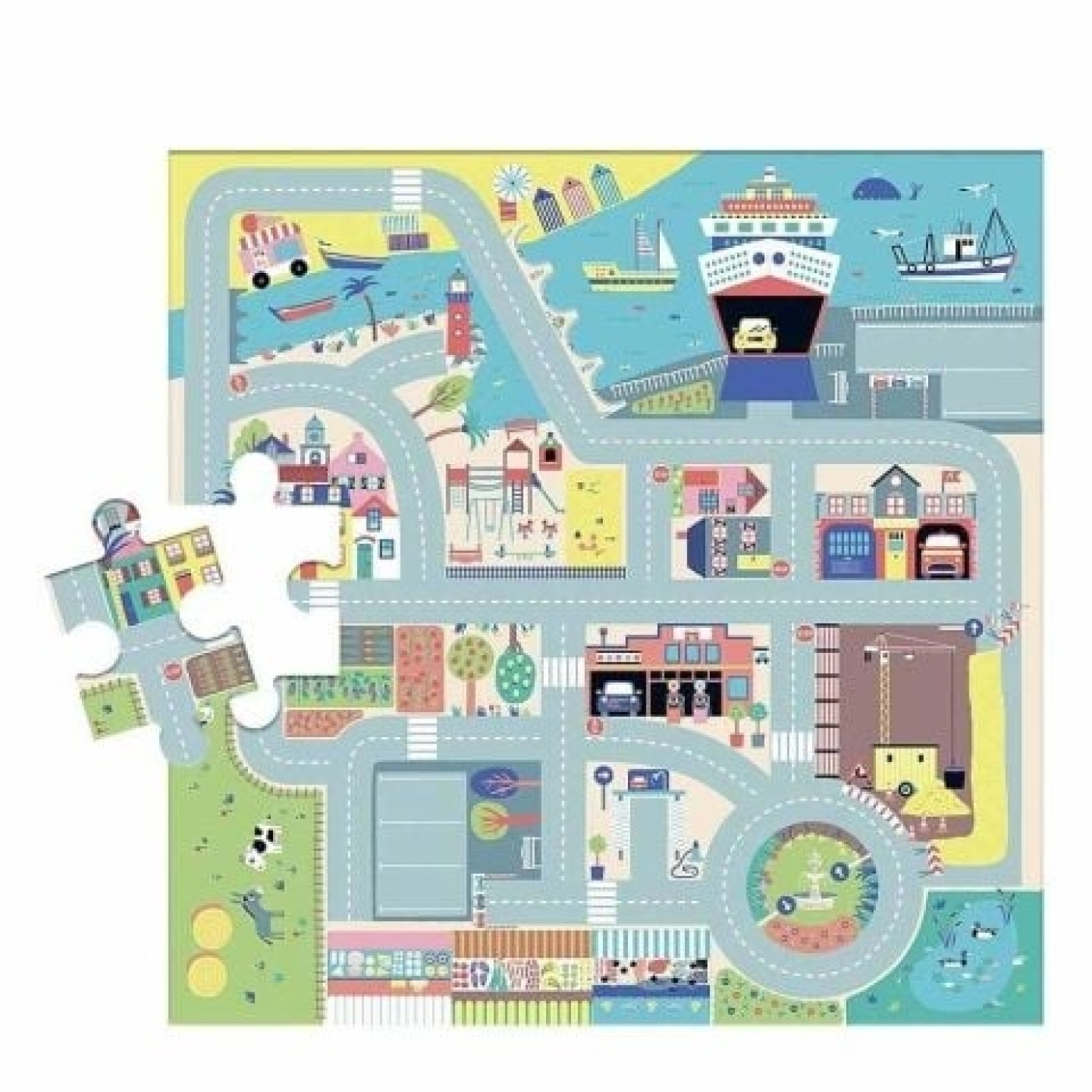 Auzo Toys - Araba Yolu Yapbozum Auzo Toys - Araba Yolu Yapbozum