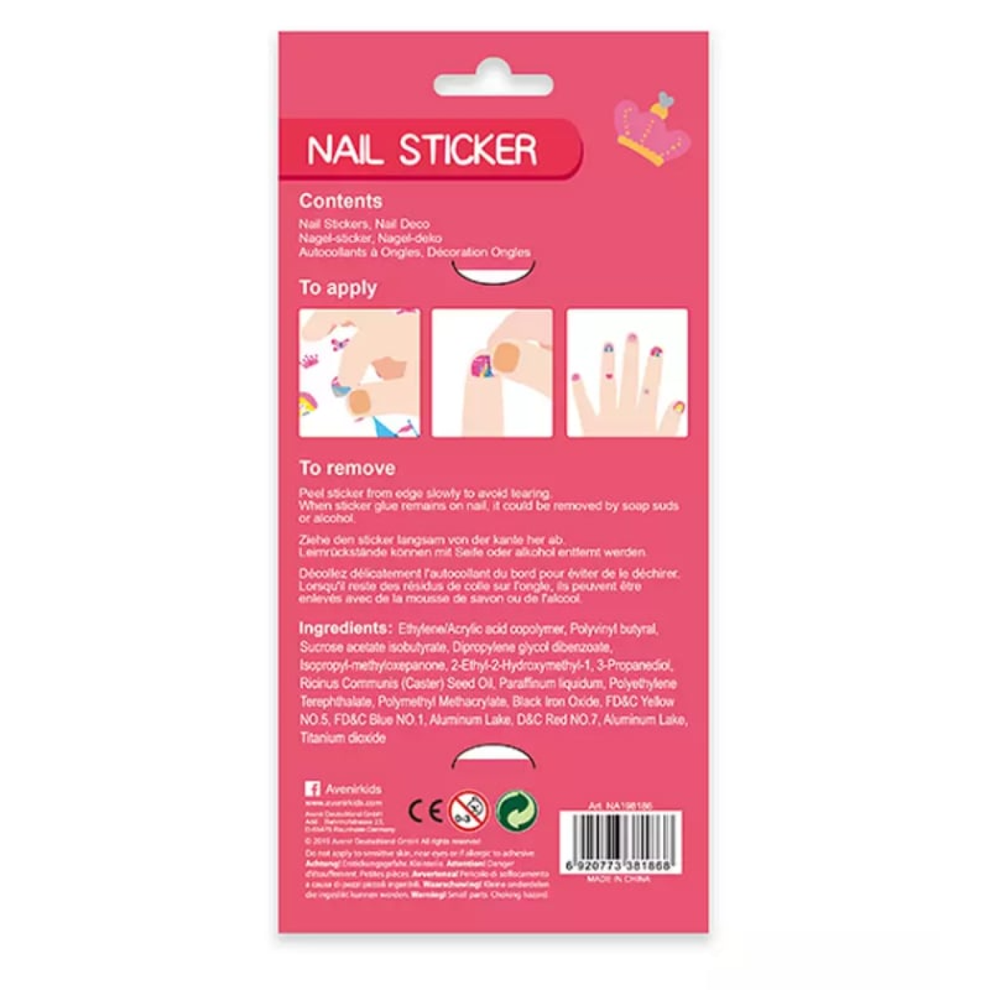 Avenir Simli Tırnak Çıkartmaları - Princess - ST00984 - 6920773381868