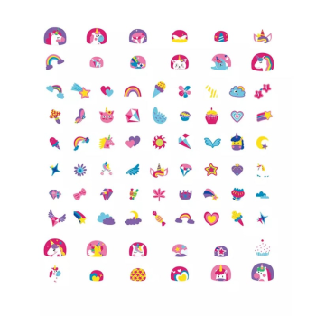 Avenir Simli Tırnak Çıkartmaları - Unicorns