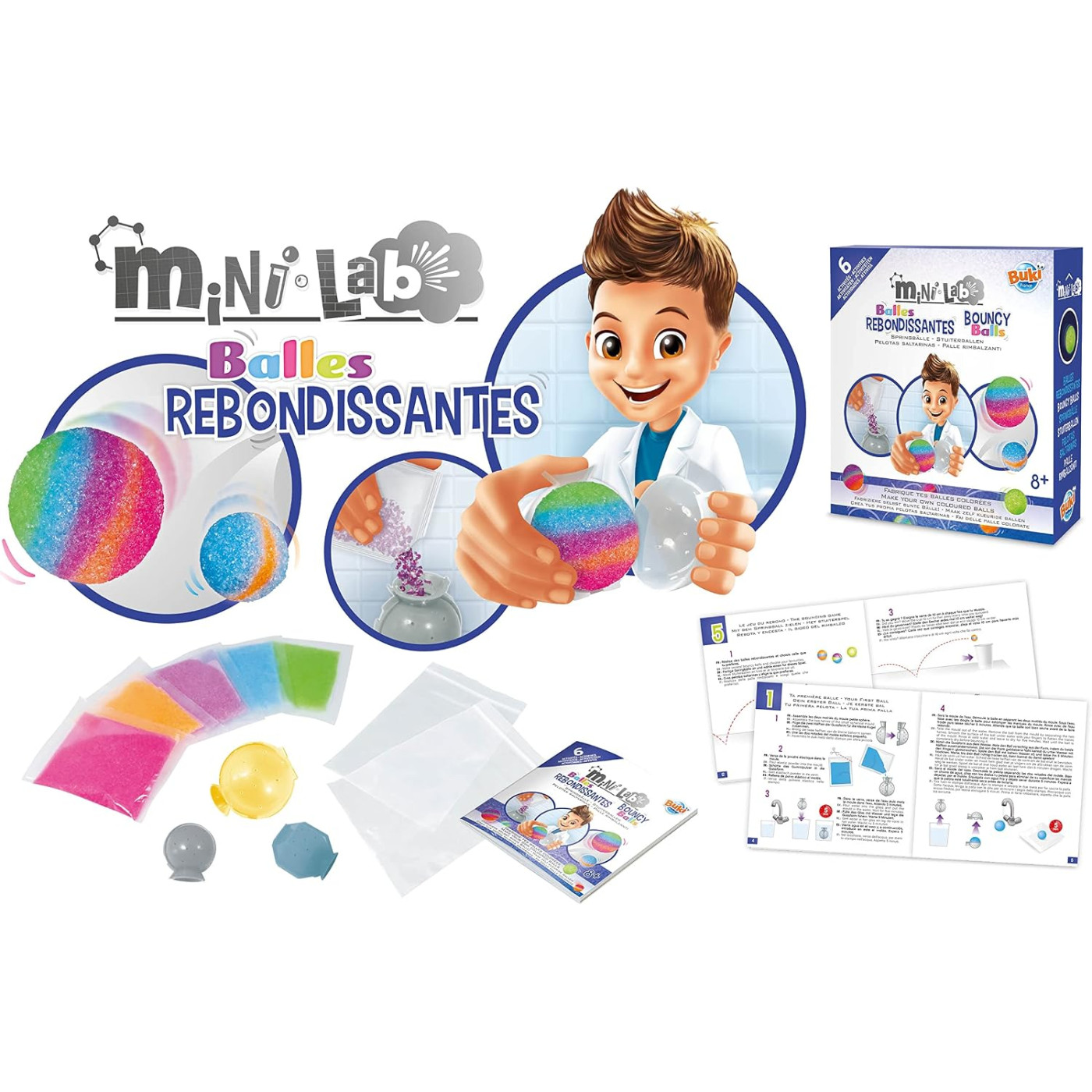 Buki Buki - Mini Lab Bouncy Balls, Small - Kutu Oyunları Görseli