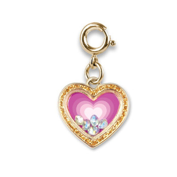 Charm it - Gold Heart Shaker Charm