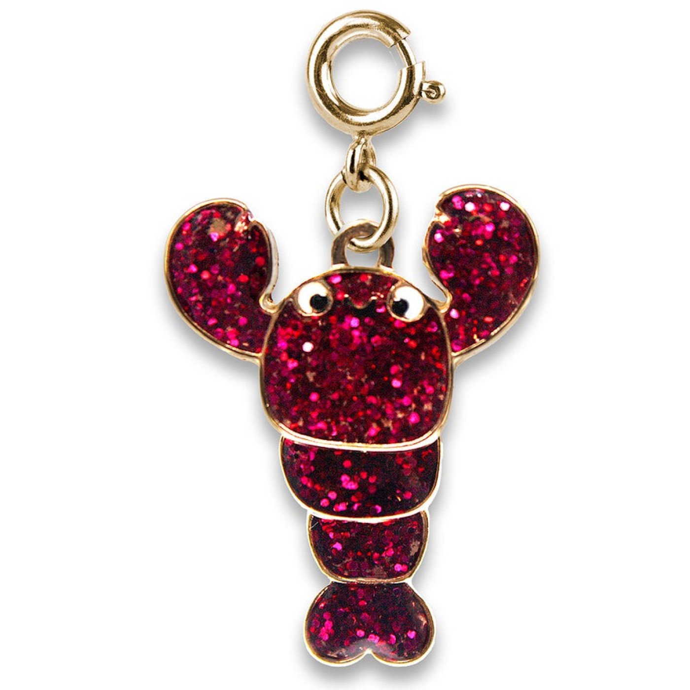 Gold Swivel Glitter Lobster Charm - CICC1358 - 794187081067