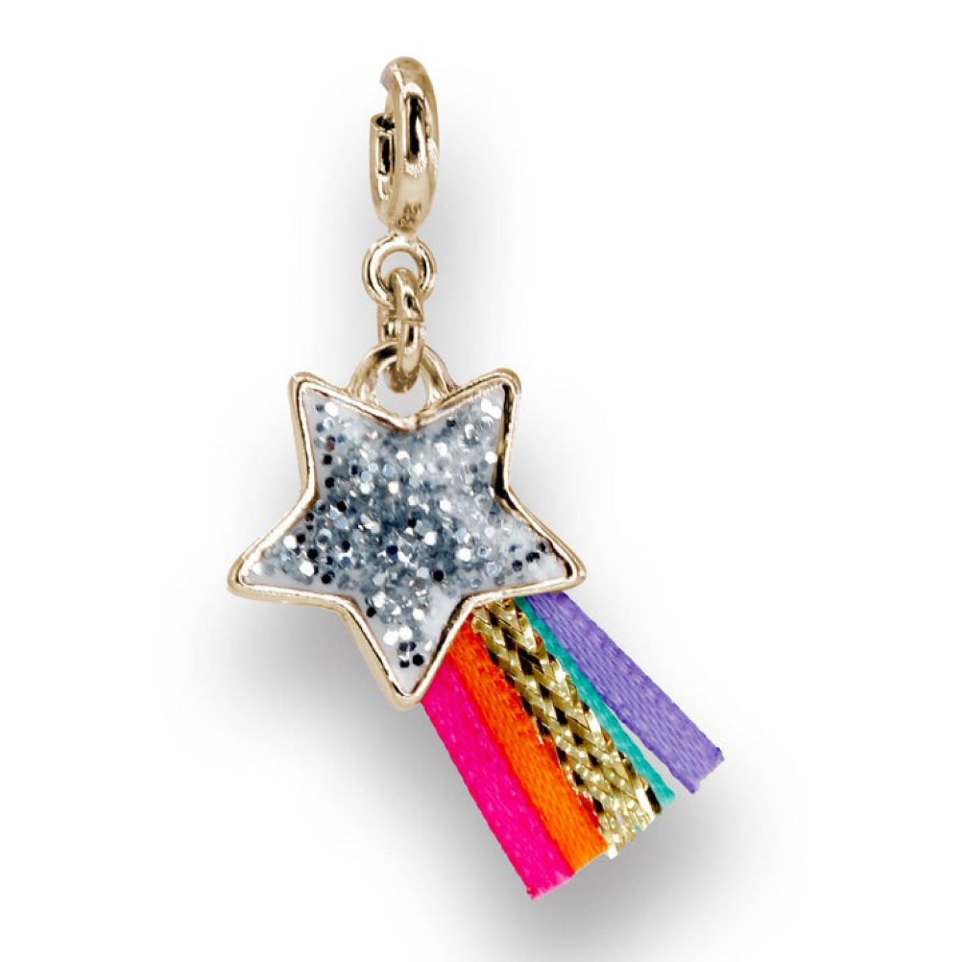 Gold Glitter Shooting Star Charm - CICC1405 - 794187086918