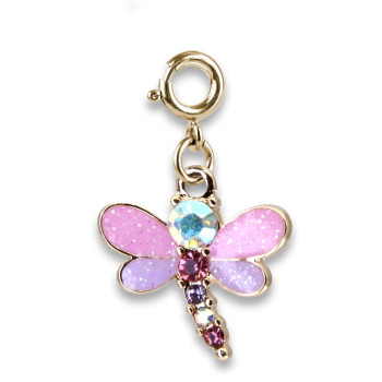 Charm it - Gold Glitter Dragonfly Charm