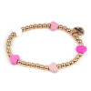 CHARM IT! Gold Pink Heart Stretch Bead Bracelet /Genişleyen Boncuk Bilezik - CIBB121 - 794187097846