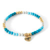 Gold Aqua Stretch Bead Bracelet