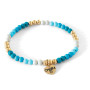 Gold Aqua Stretch Bead Bracelet