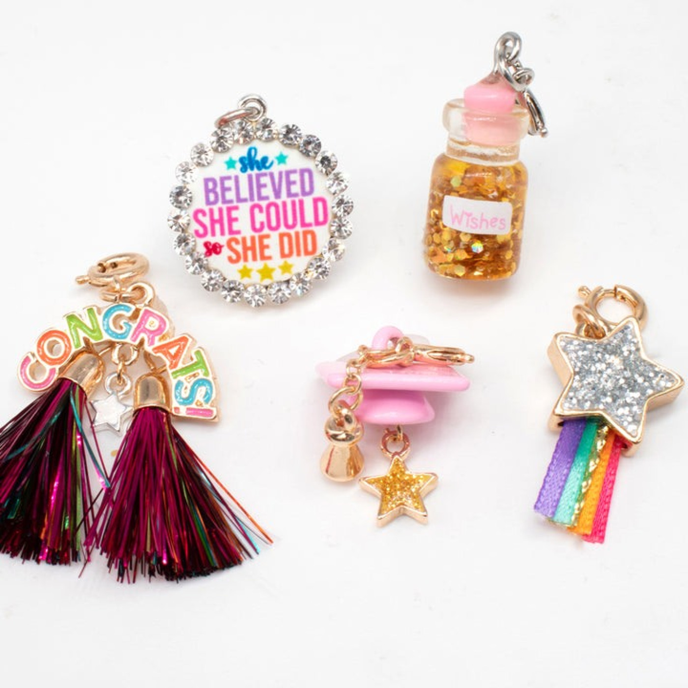 Gold Glitter Shooting Star Charm - CICC1405 - 794187086918