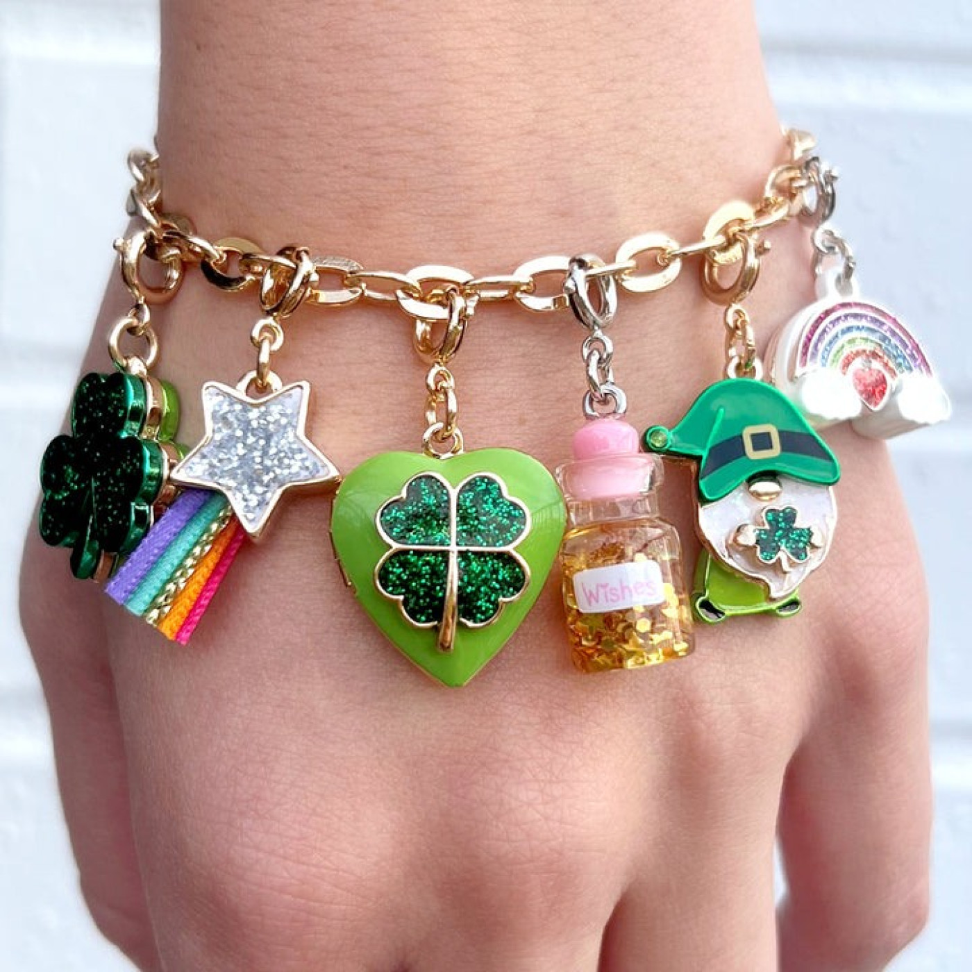 Gold Glitter Shooting Star Charm - CICC1405 - 794187086918