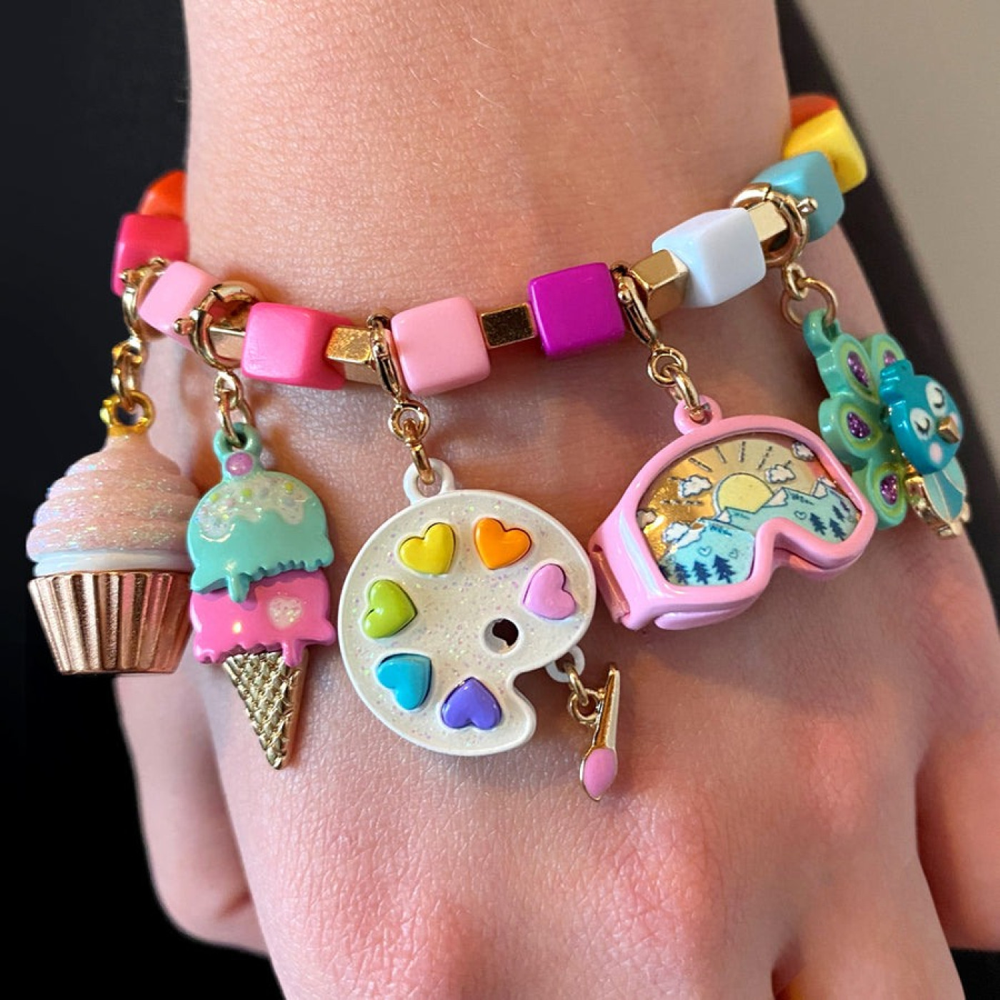 Gold Swivel Ice Cream Cone Charm - CICC1329 - 794187080411