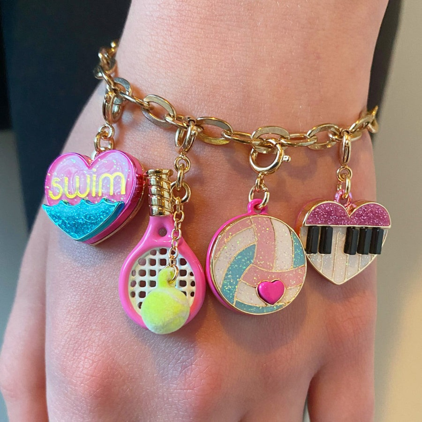 Gold Glitter Volleyball Charm - 794187094586 - 794187094586