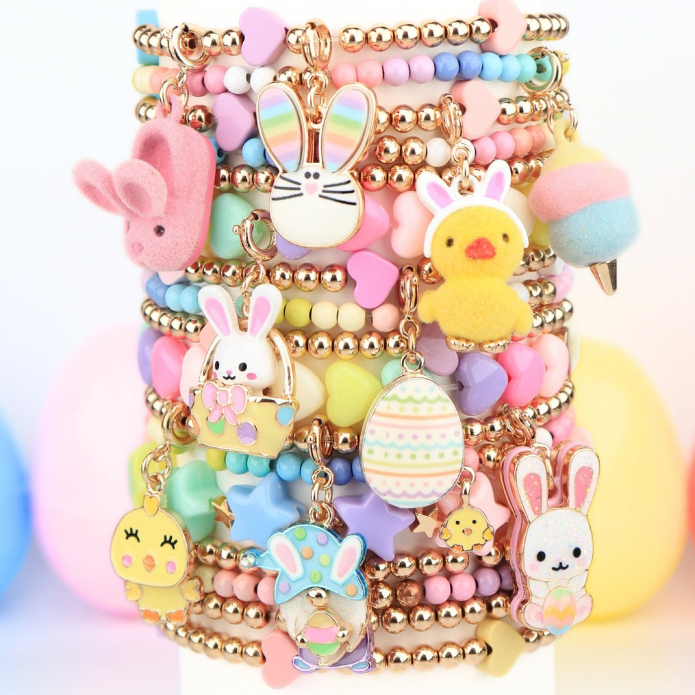 Gold Furry Bunny Slipper Charm - 794187104155 - 794187104155