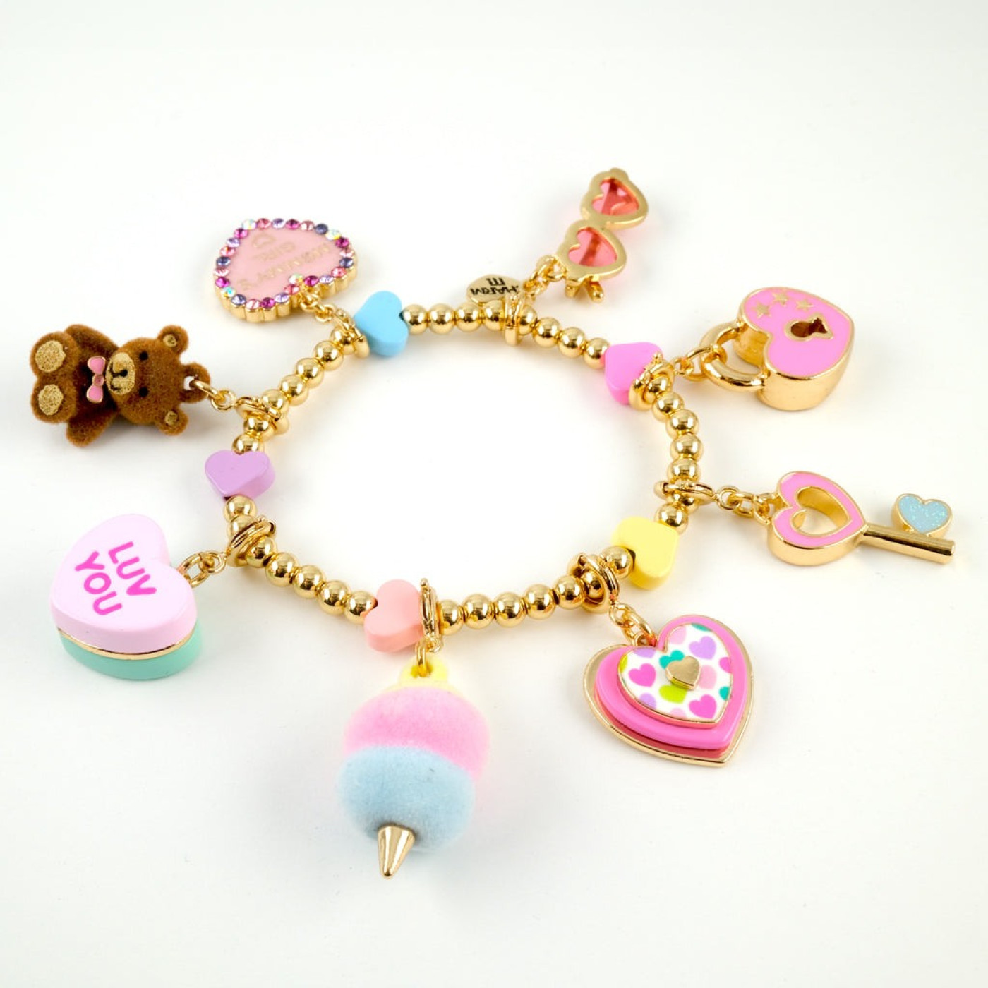 CHARM IT! Gold Multi Heart Stretch Bead Bracelet /Genişleyen Boncuk Bilezik - CIBB123 - 794187099178
