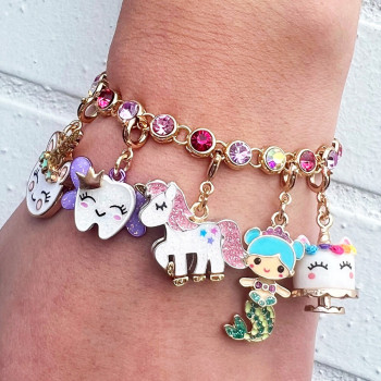 Charm it - Gold Unicorn Smiley Charm