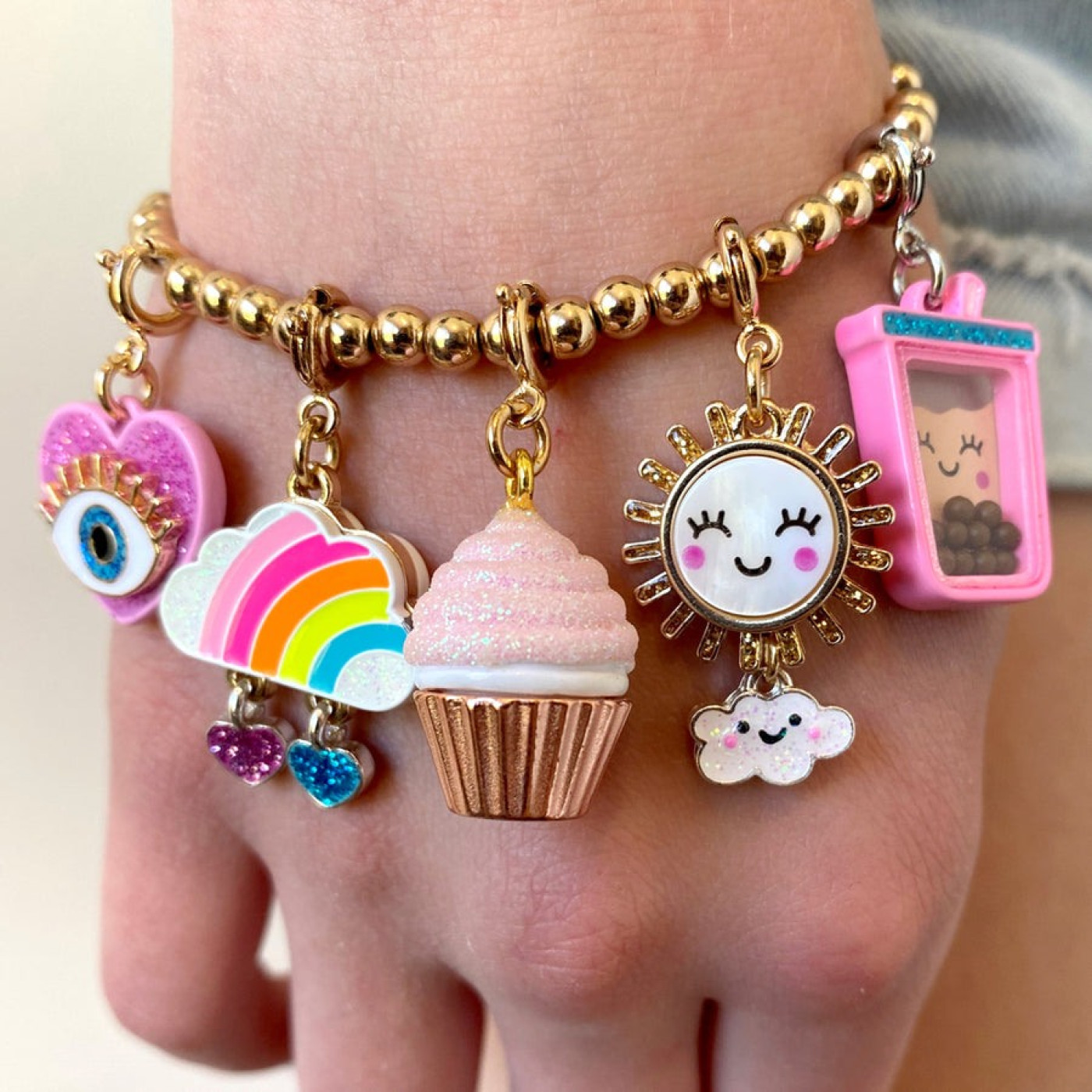 Gold Rainbow Cloud Charm - CICC1409 - 794187087625