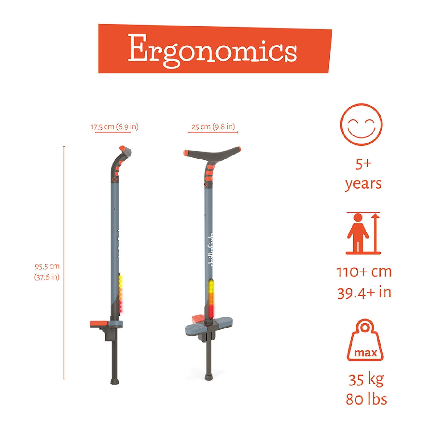 Poogi Glow- Pogo Stick Işıklı - Papaya (Çocuk)