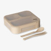 Citron Çatal ve Kaşıklı Bento Beslenme Kutusu Seti - Beige