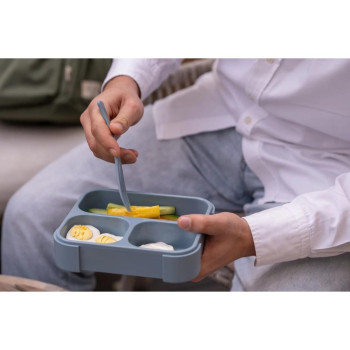 Citron Çatal ve Kaşıklı Bento Beslenme Kutusu Seti - Dusty Blue