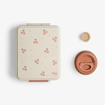 Citron Grand Beslenme Kutusu Seti - 4 Bölmeli, Sosluk ve Çelik Kavanozlu - Cherry