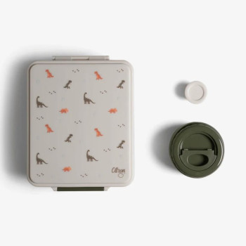 Citron Grand Beslenme Kutusu Seti - 4 Bölmeli, Sosluk ve Çelik Kavanozlu - Dino 