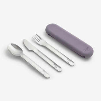 Citron Silikon Kılıflı Paslanmaz Çelik 3'lü Çatal Bıçak Kaşık Takımı - Purple  Citron Silikon Kılıflı Paslanmaz Çelik 3'lü Çatal Bıçak Kaşık Takımı - Purple