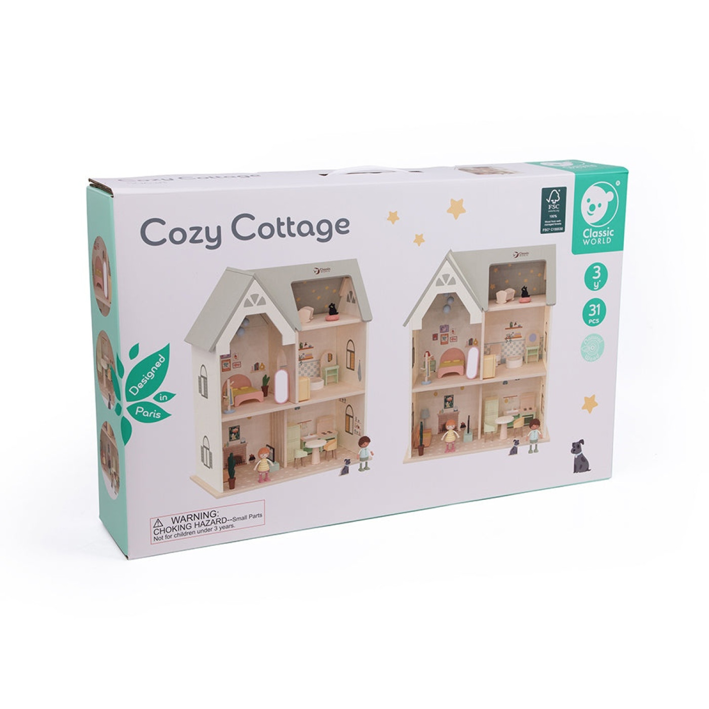 Classic World Ahşap Bebek Evi Cozy Cottage