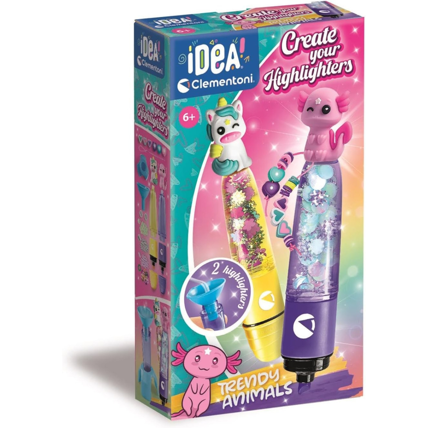 Clementoni Idea Fosforlu Kalem Tasarım Seti Sevimli Hayvanlar