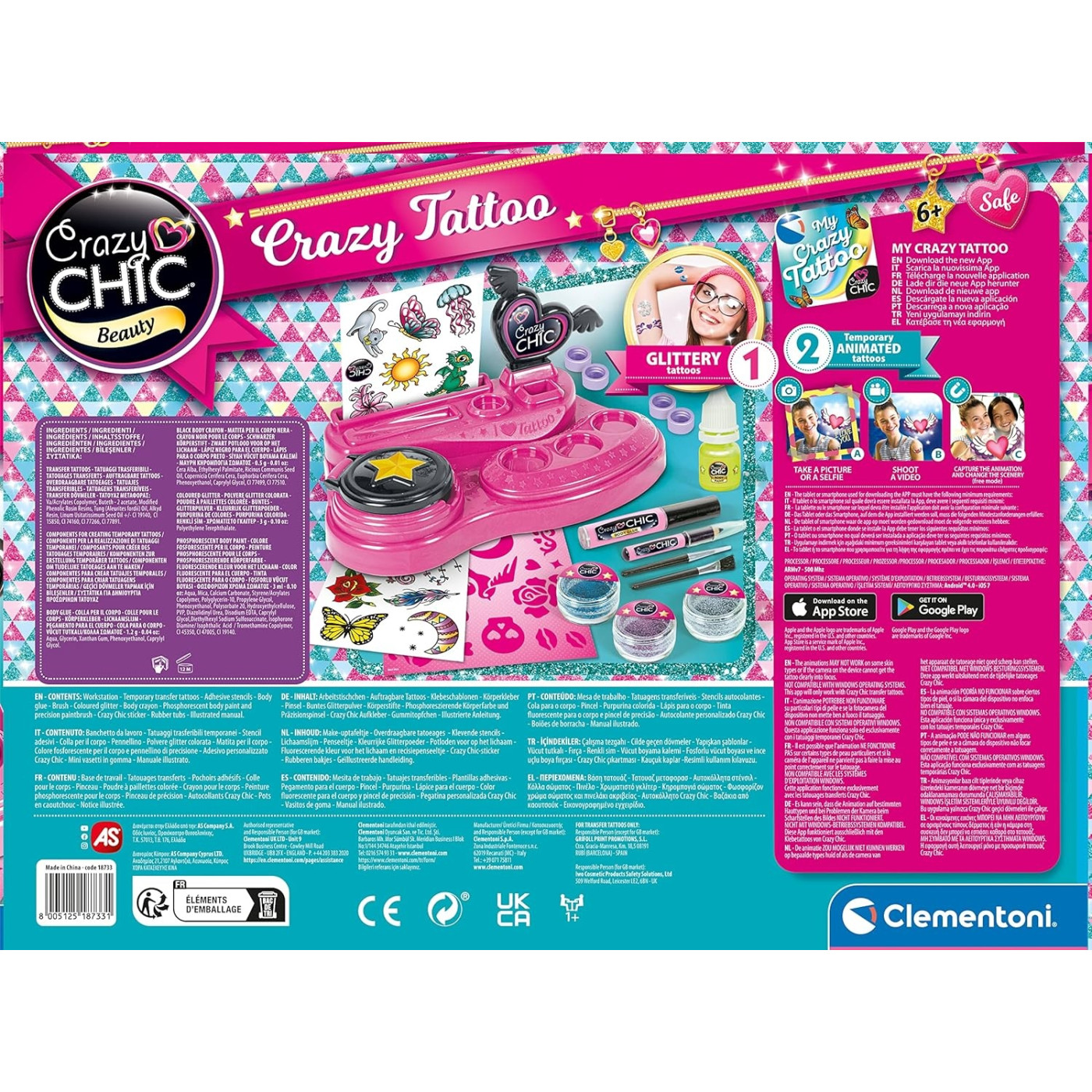 Clementoni - Crazy Chic Çılgın Dövmeler - 8005125187331 - 8005125187331