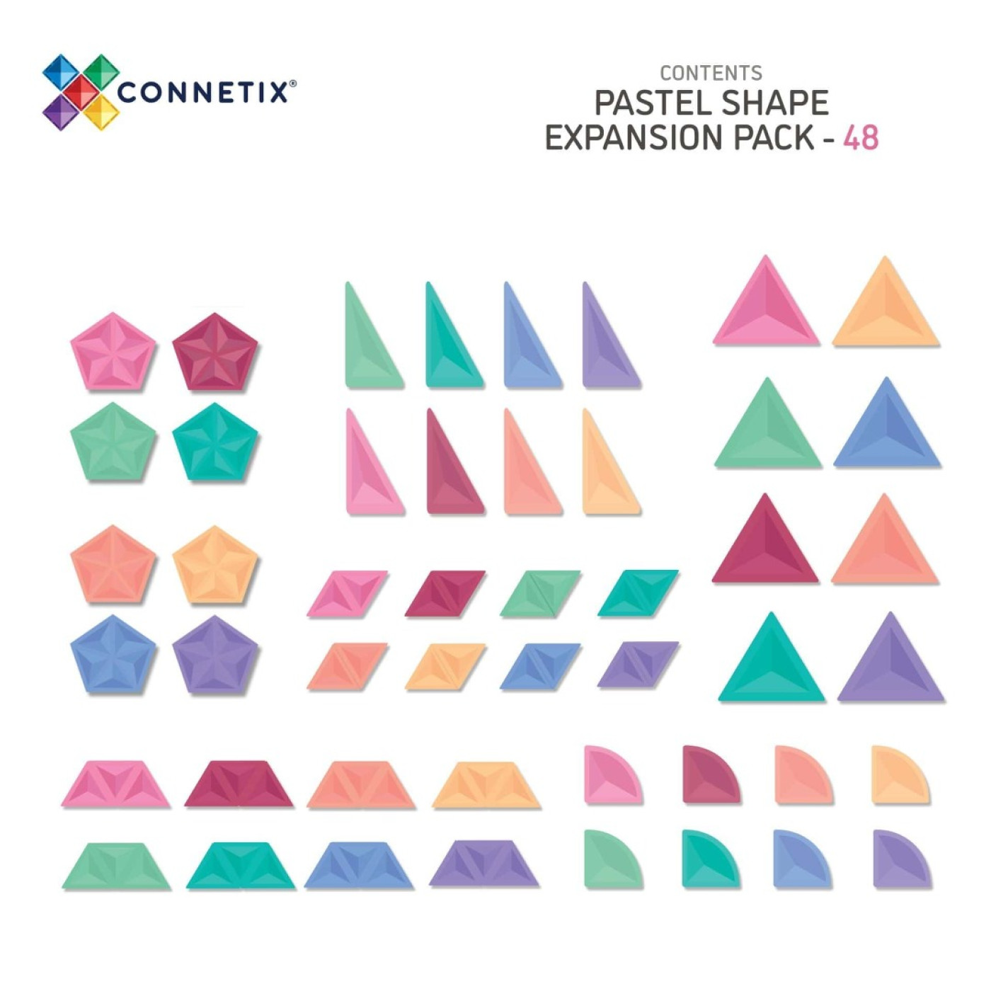 Connetix Pastel Shape Expansion Set - 48 Parça - CON-EU-P48SE - 850036293323