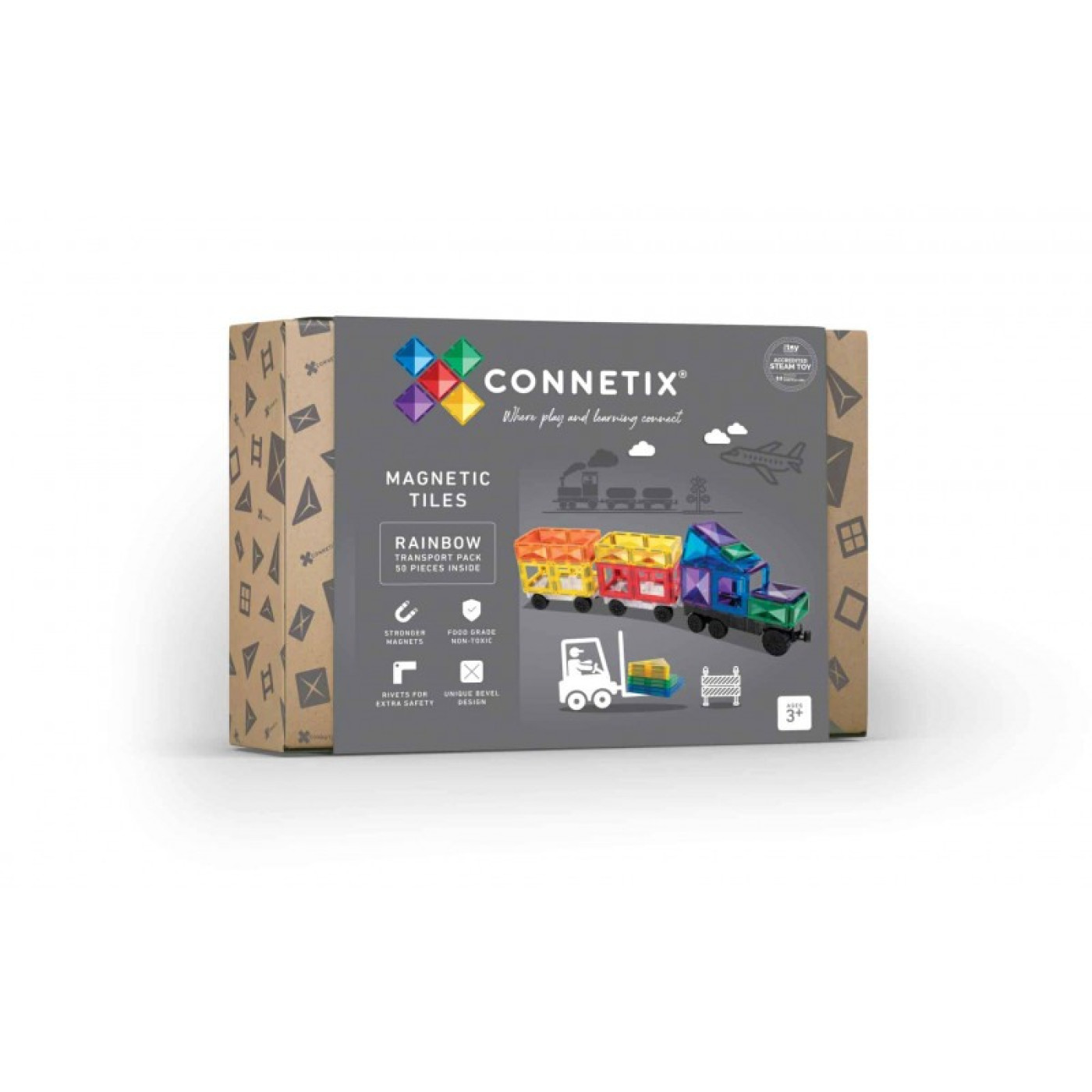 Connetix Rainbow Transport Set - 50 Parça - CON-EU-50T - 850036293224