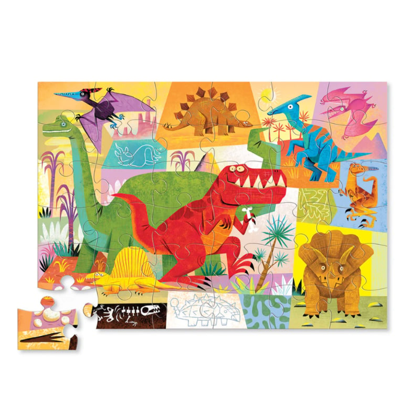 Crocodile Creek Dekoratif Puzzle - 36 Parça - Dinozor - 40729 - 732396407292