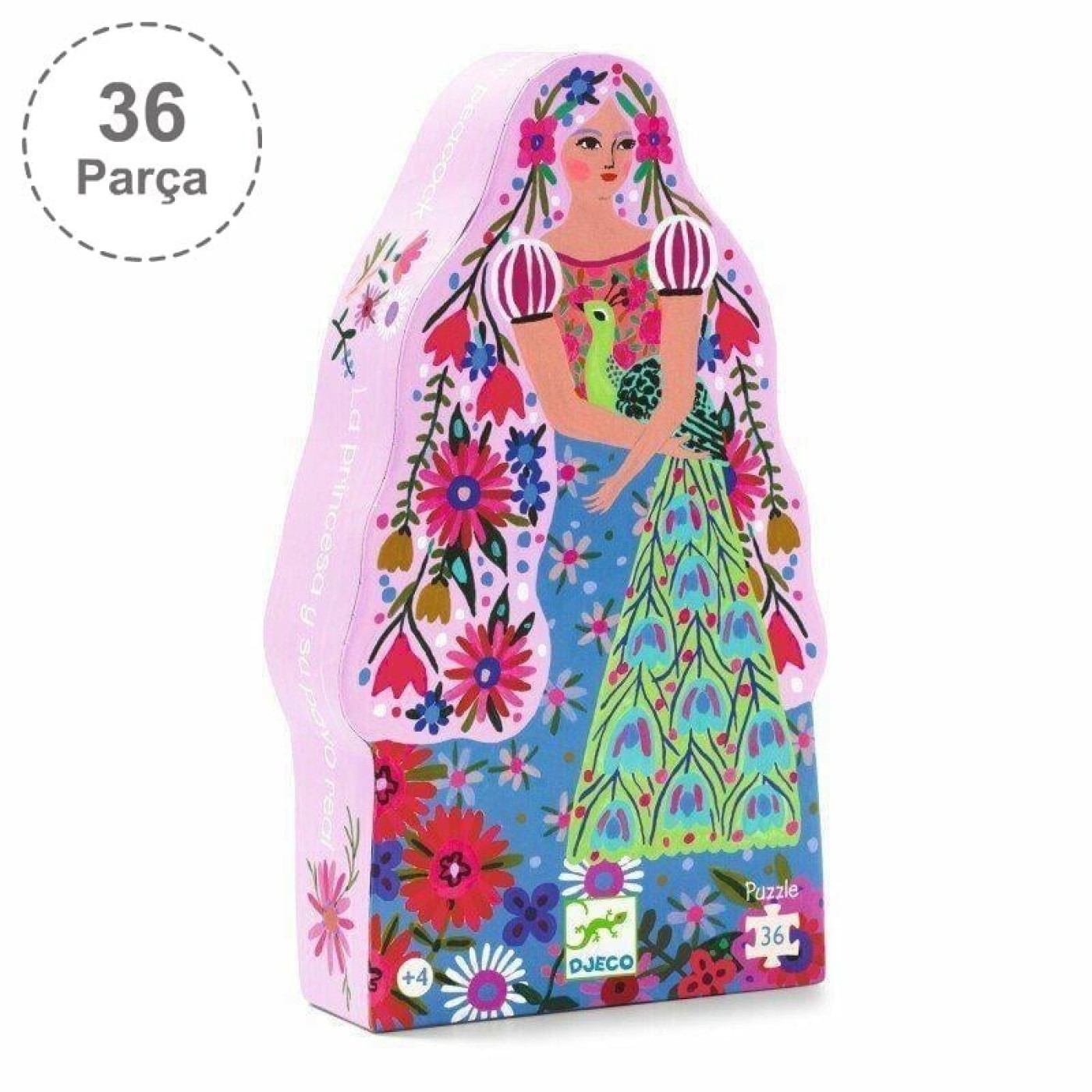 Djeco Dekoratif Puzzle 36 Parça - Princess & Peacock Djeco Dekoratif Puzzle 36 Parça - Princess & Peacock