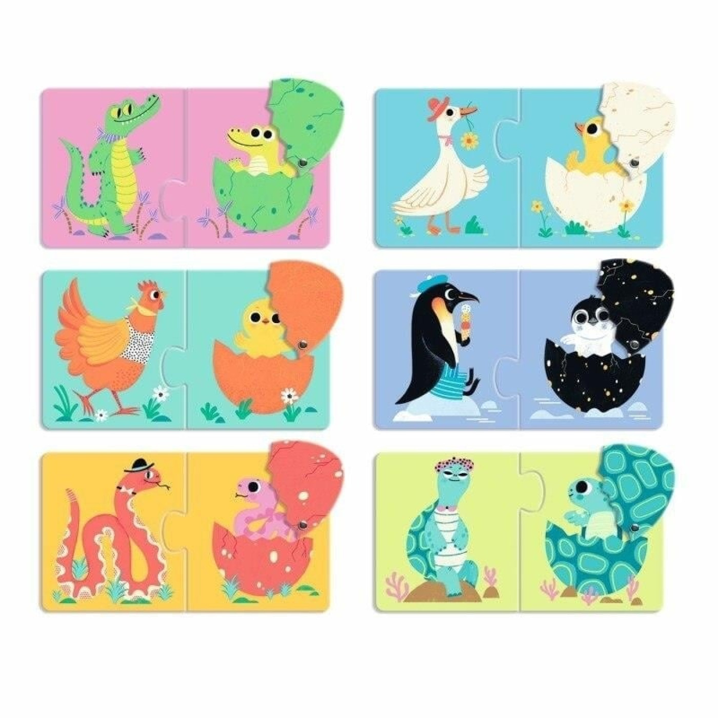 Djeco İkili Puzzle - Funny Eggs - DJ08193 - 3070900081932