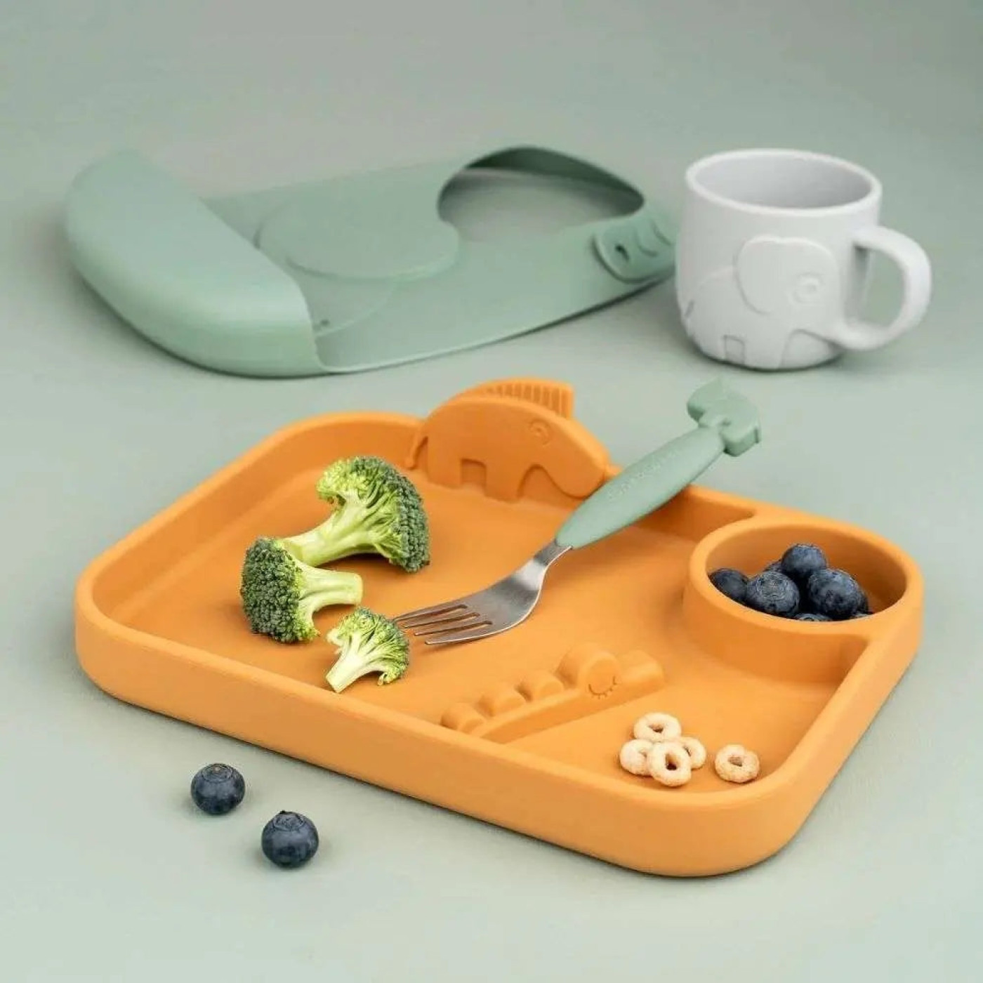 Done by Deer - Deer Friends - Paslanmaz Çelik Çatal, Kaşık ve Bıçak Seti - Yeşil