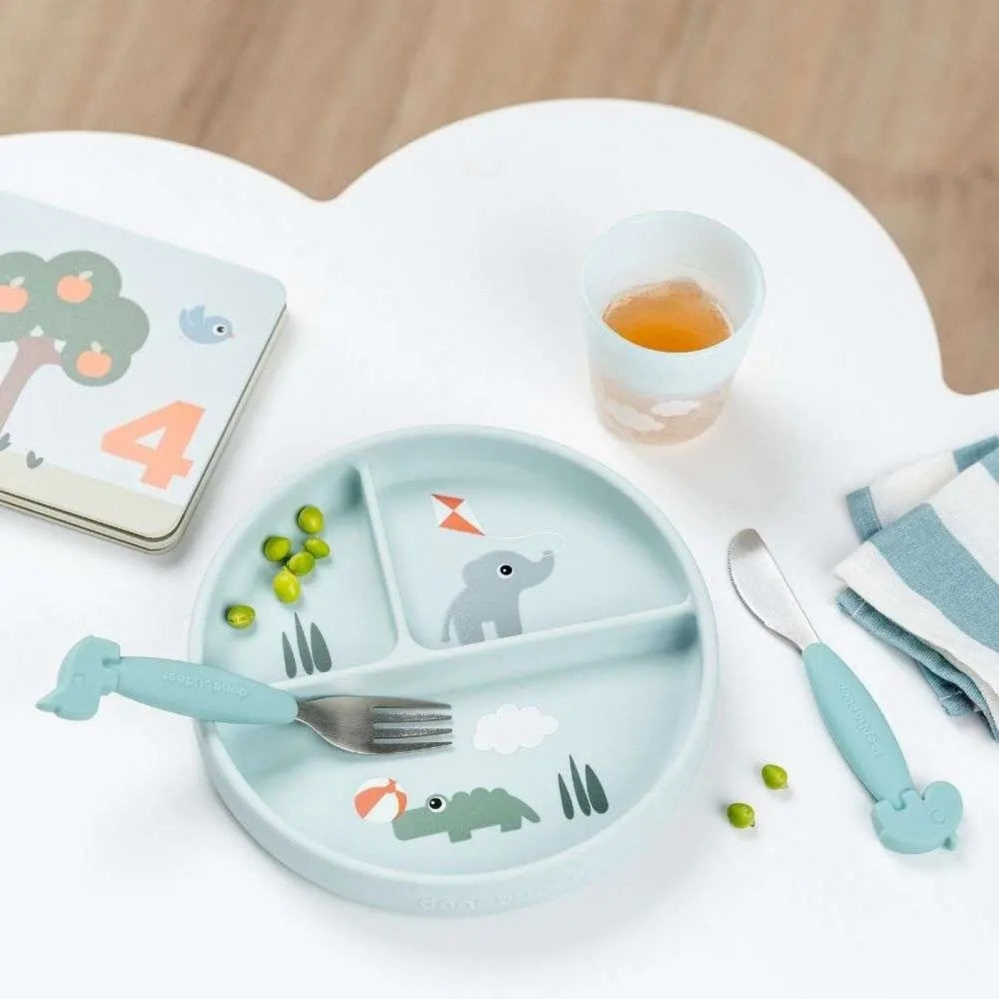 Done by Deer - Deer Friends - Paslanmaz Çelik Çatal ve Kaşık Seti - Mavi