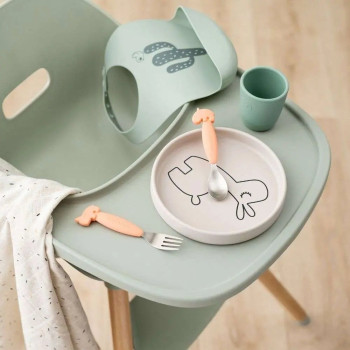 Done by Deer - Deer Friends - Paslanmaz Çelik Çatal ve Kaşık Seti - Somon