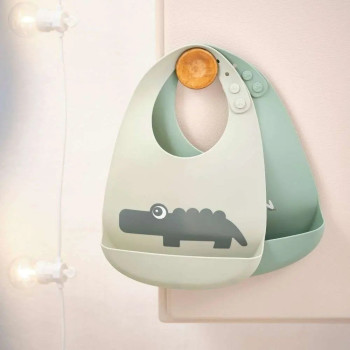 Done by Deer - Croco - 2'li Silikon Mama Önlüğü - Yeşil