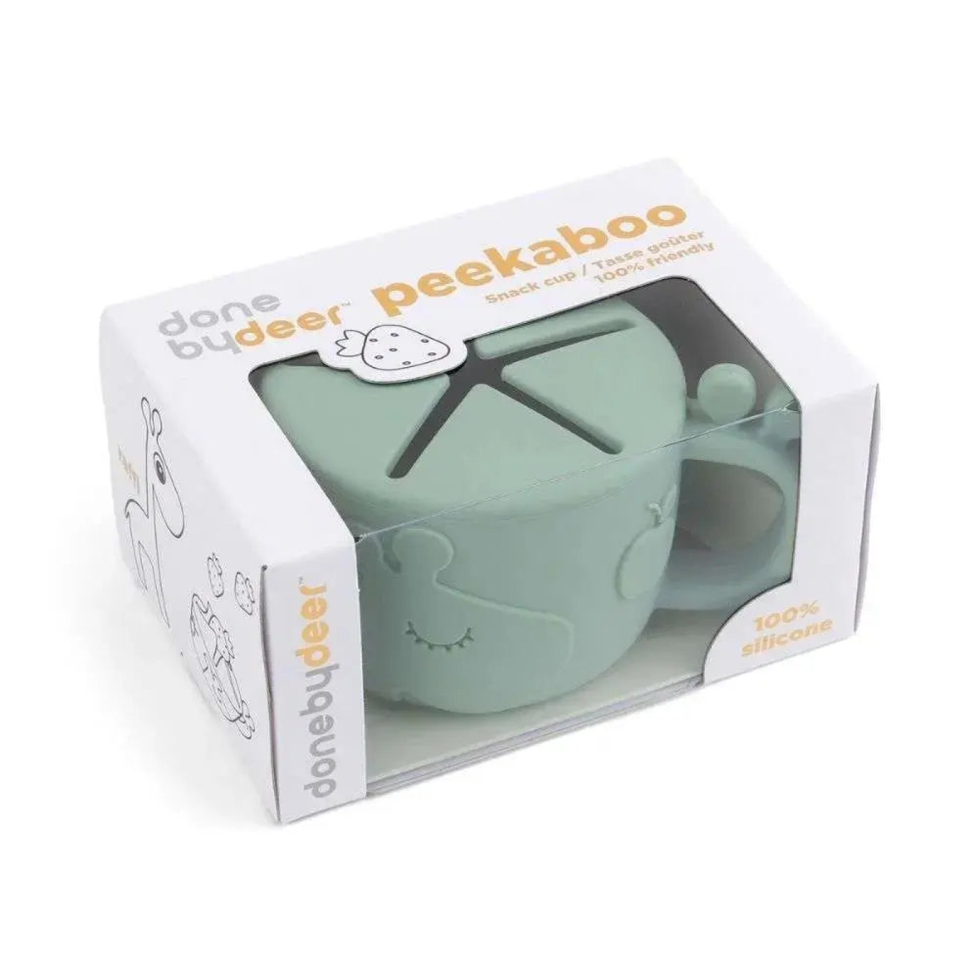Done by Deer - Raffi - Dökülmeyen Silikon Atıştırmalık Kabı - Yeşil