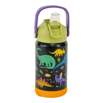 Floss & Rock - Paslanmaz Çelik Pipetli Suluk / Dino Floss & Rock - Paslanmaz Çelik Pipetli Suluk / Dino