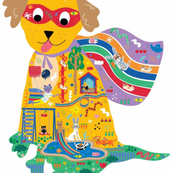 Floss & Rock -  40 Parça “Kahraman Köpek” Şekilli Yap-Boz / Pets *YENİ*