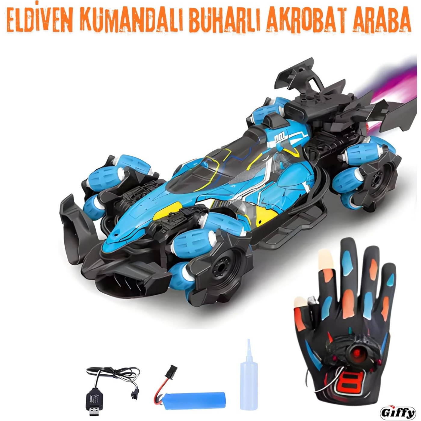 Giffy - Uzaktan Eldiven Kumandalı Yarış Arabası - 8684278470431 - 8684278470431